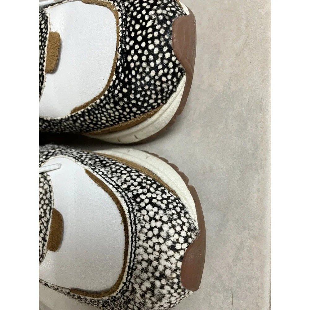 Madewell Kickoff Trainer Sneakers White in Leather Spot Mix Calf Hair Size 5